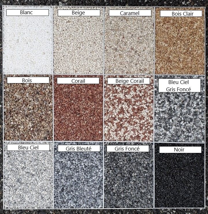 Coloris disponibles pour moquette de pierre